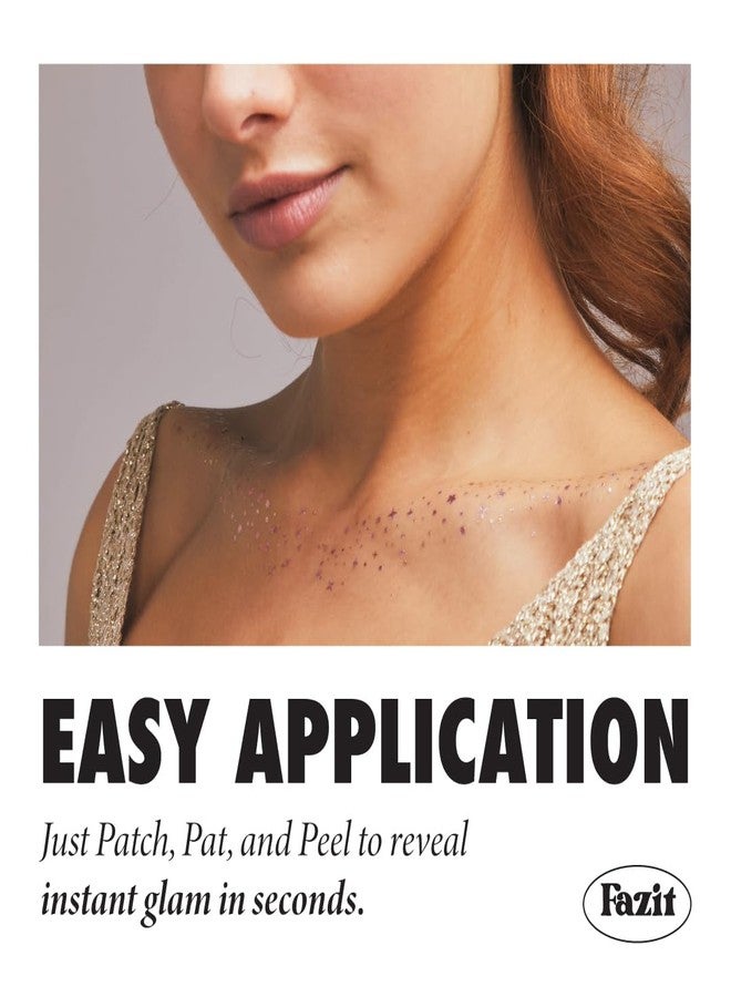 Fazit Makeup Patches - Rose Gold Decollatage Speckles - Glow Up Make-Up Patches - Cute Glitter Makeup Accessories For Women - Cosmetic Glitter - Image 3